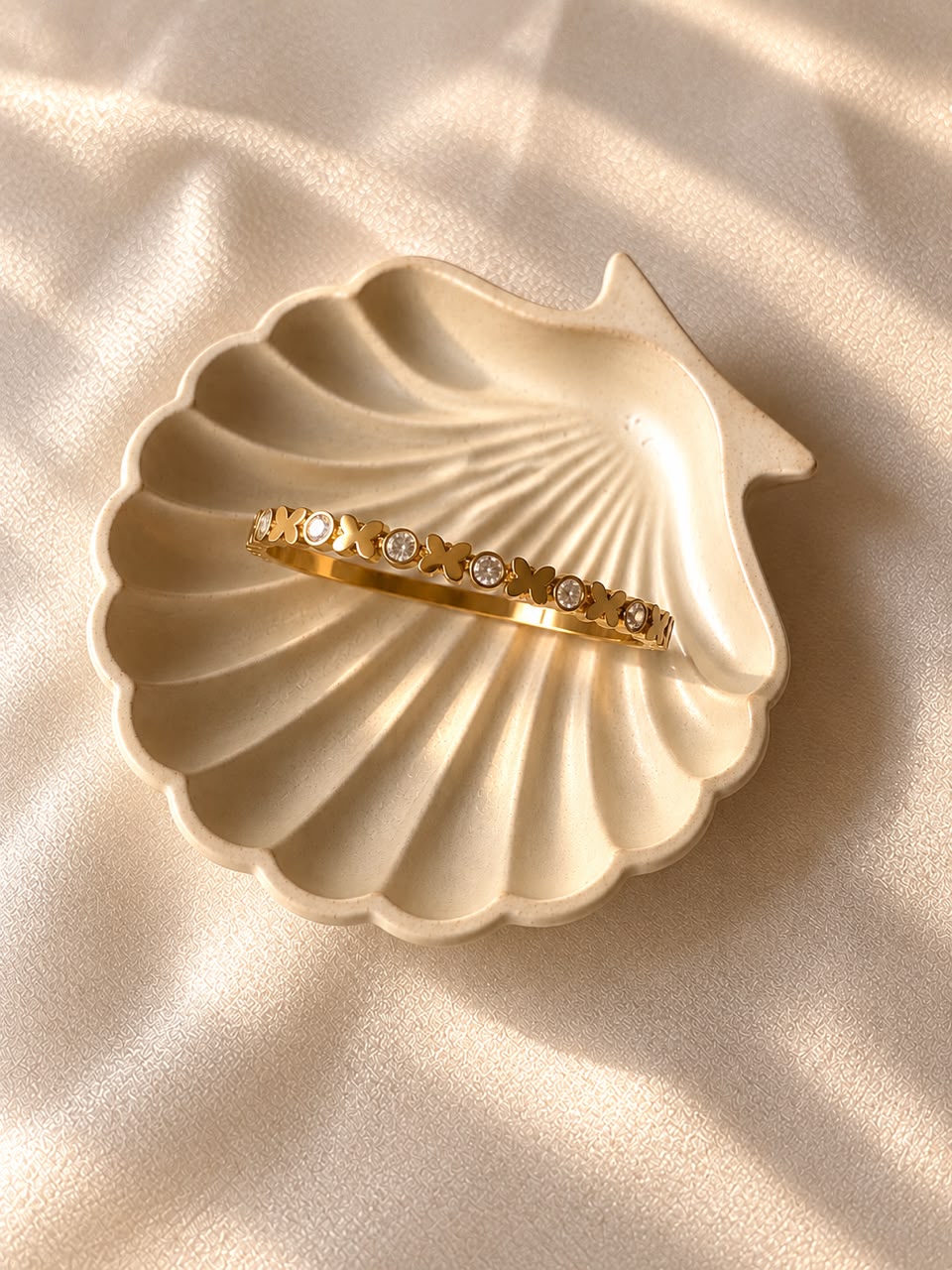 Butterfly Crystal Link Bangle Bracelet