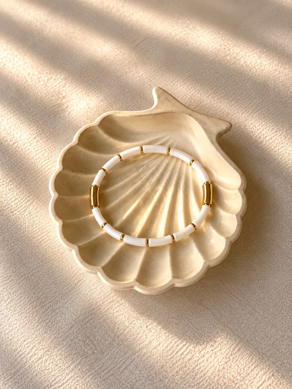 White Bamboo Bangle Bracelet