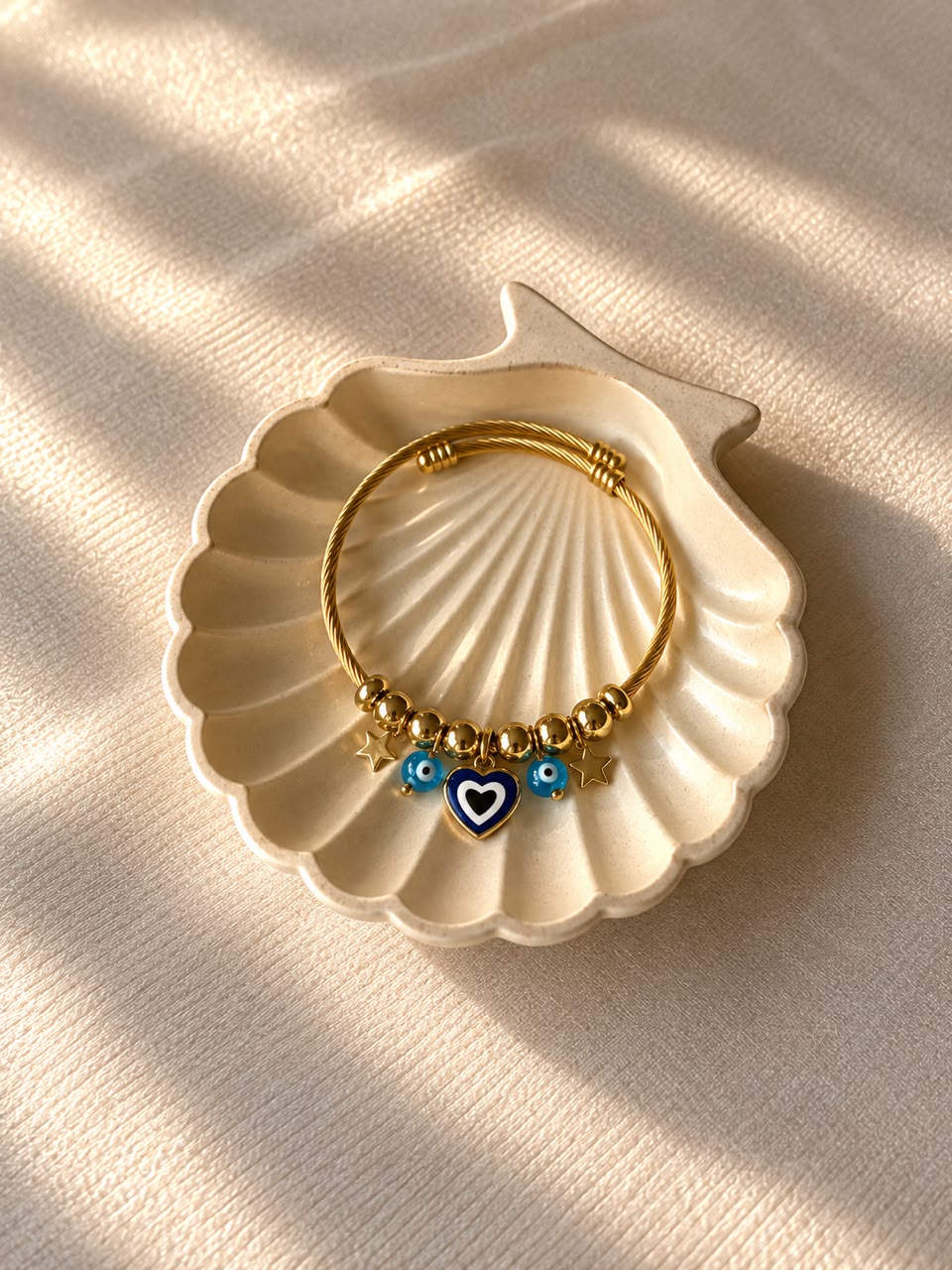 Evil Eye Beaded Charm Bracelet