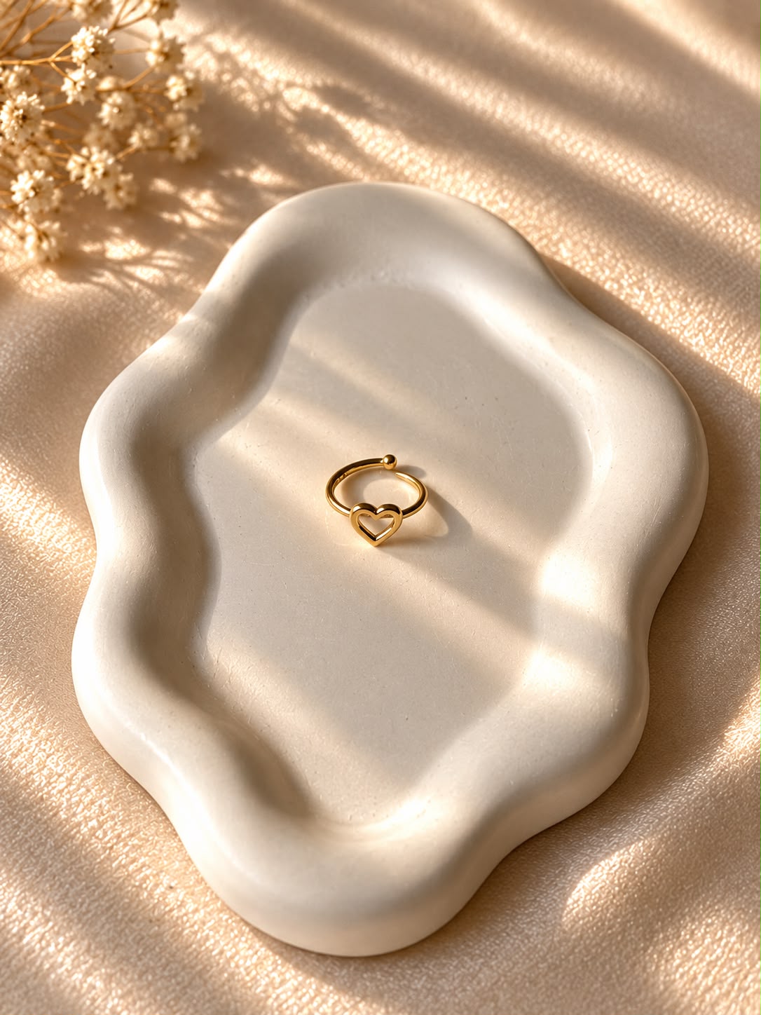 Minimal Heart Ring(Adjustable)