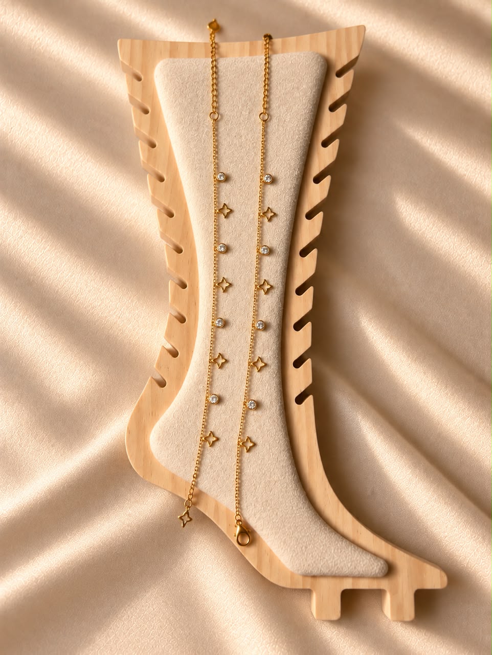 Flower Charm Anklets(Pair)