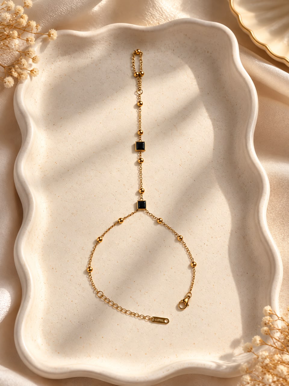 Midnight Square Hand Chain