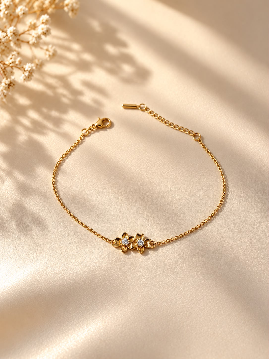 Dainty Floral Crystal Bracelet