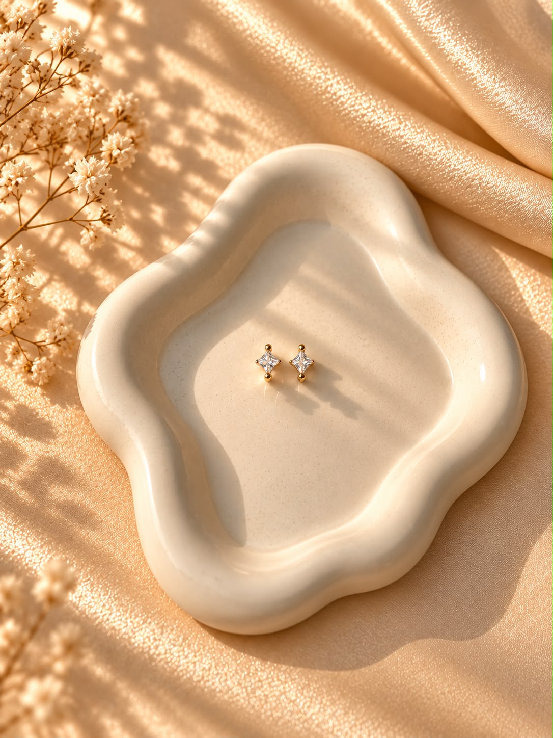 Square Crystal Hoops