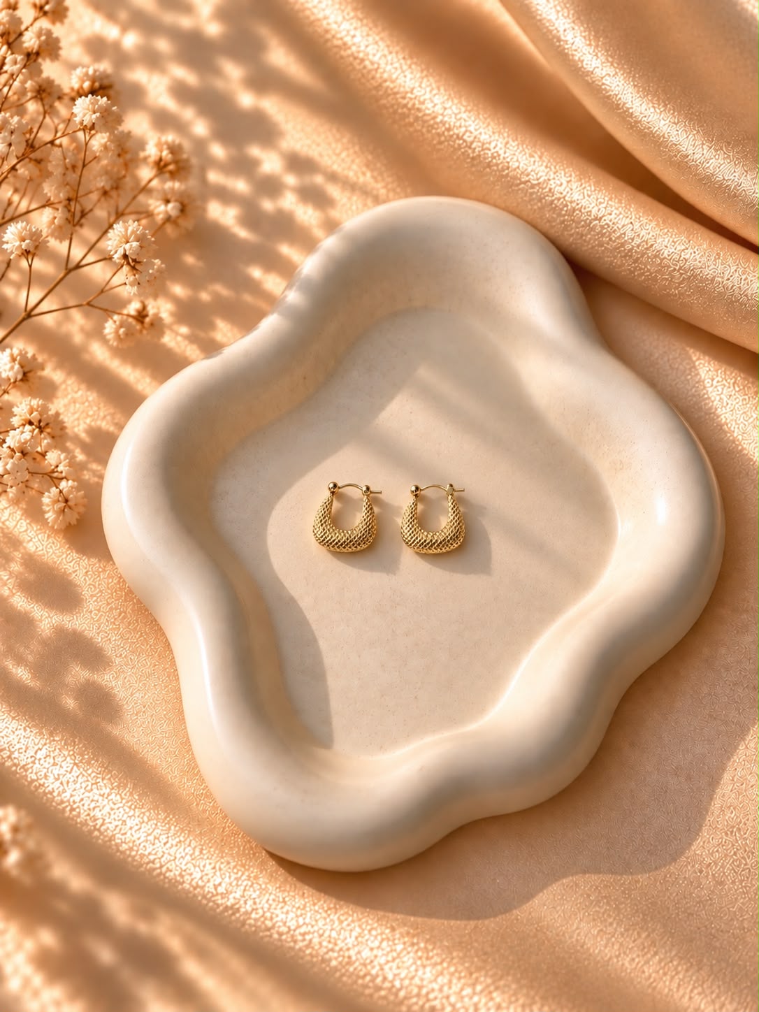Luxe Textured U Hoops