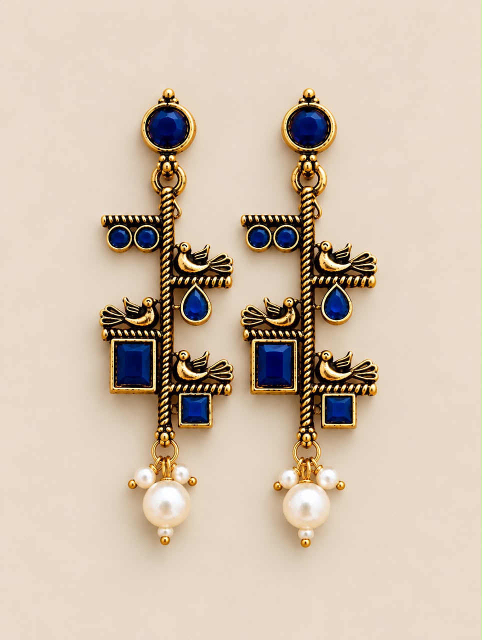 Royal Blue Bird Earrings