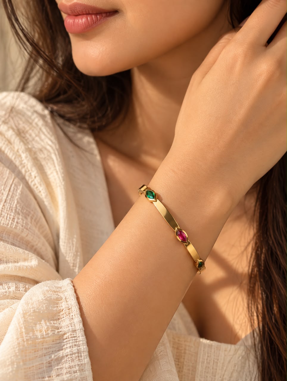 Ruby & Emerald Everyday Bangle