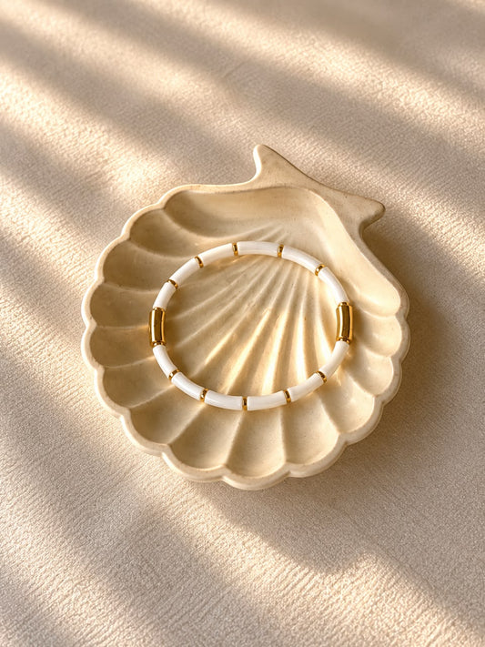 White Bamboo Bangle Bracelet