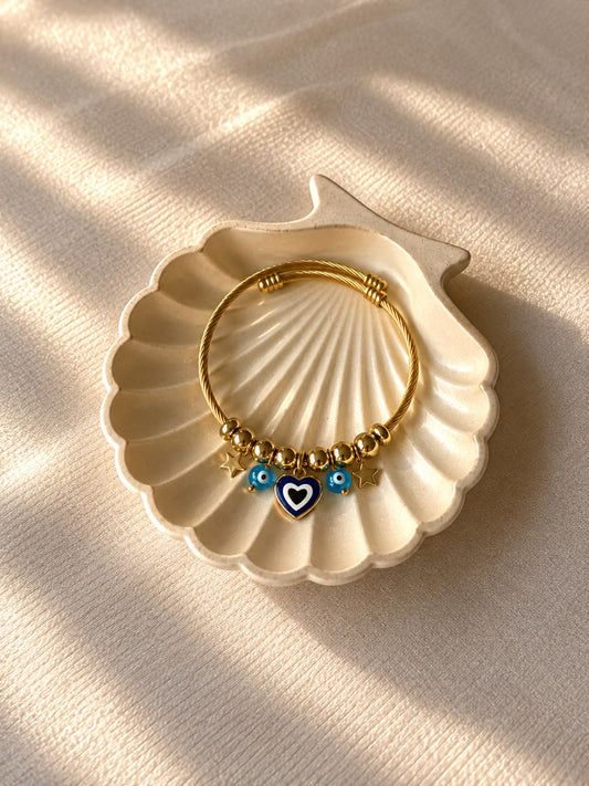 Evil Eye Beaded Charm Bracelet