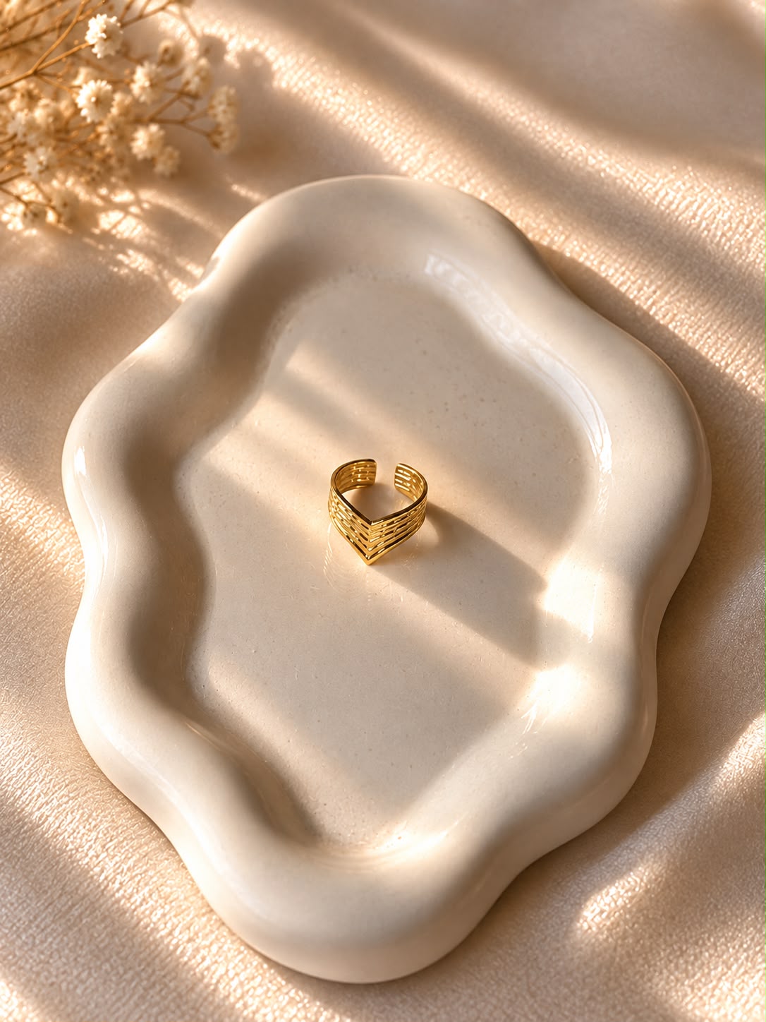 Textured Chevron Ring(Adjustable)