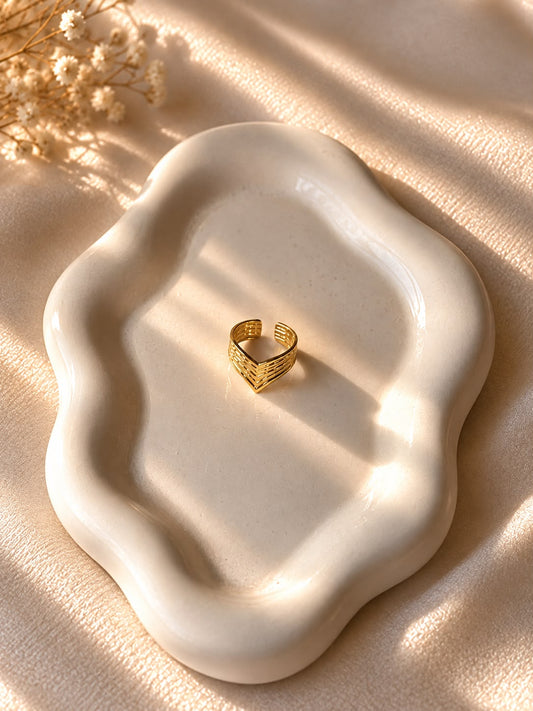Textured Chevron Ring(Adjustable)