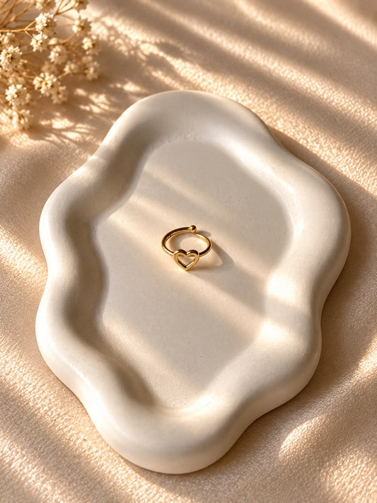 Minimal Heart Ring(Adjustable)