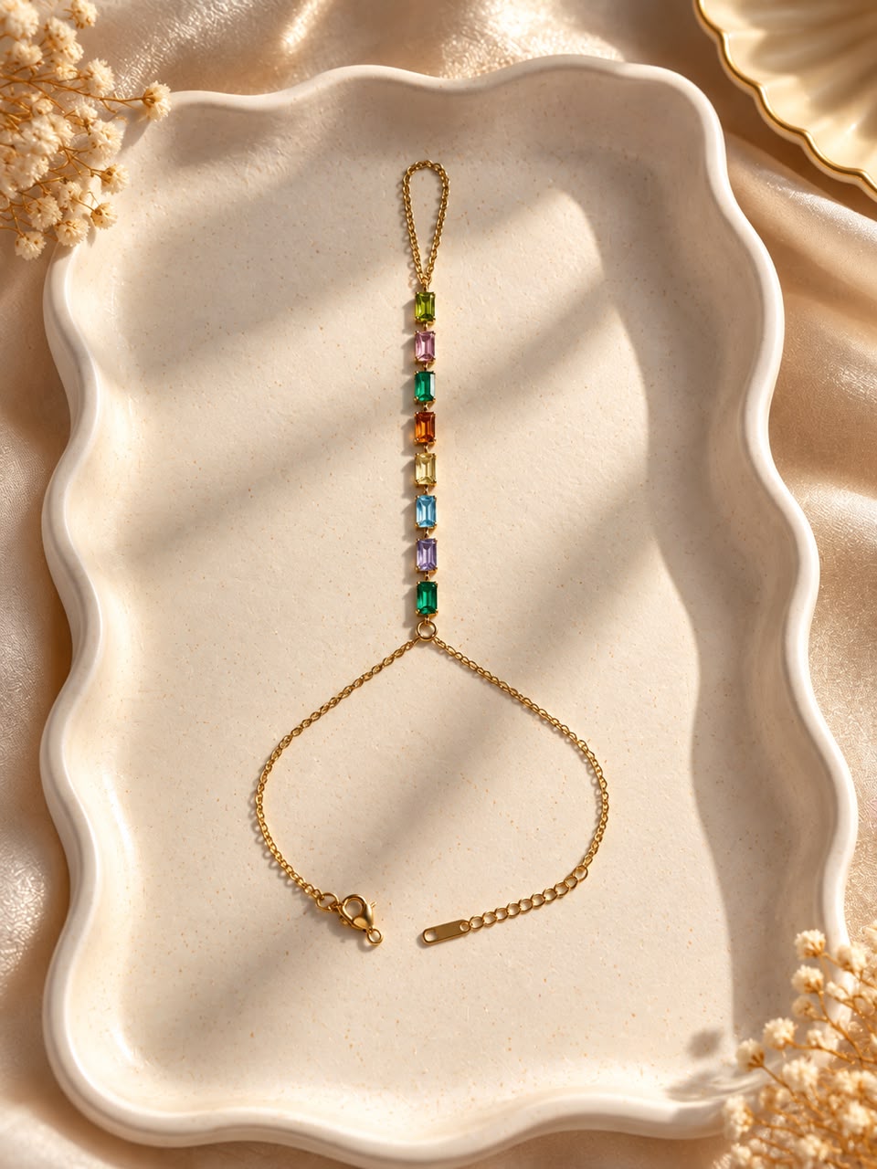 Rainbow Crystal Line Hand Chain