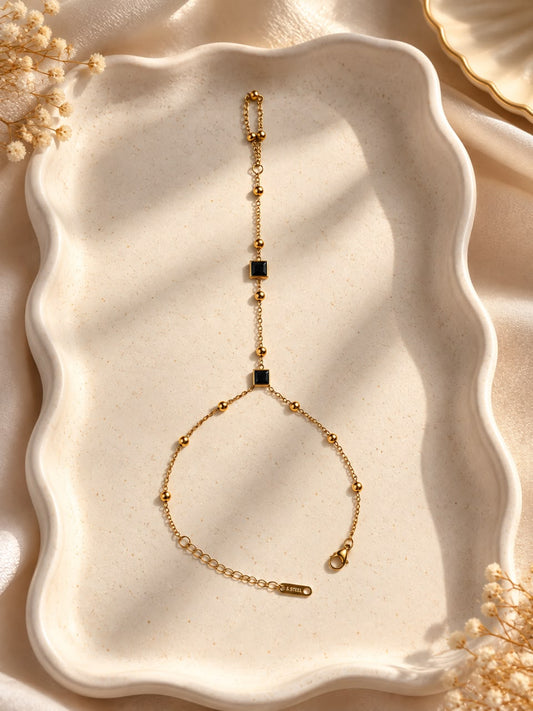Midnight Square Hand Chain