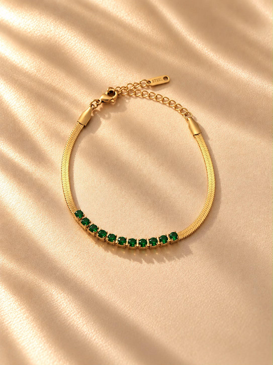 Emerald Tennis Snake Bracelet