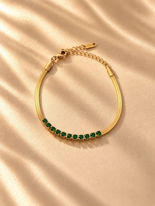 Emerald Tennis Snake Bracelet