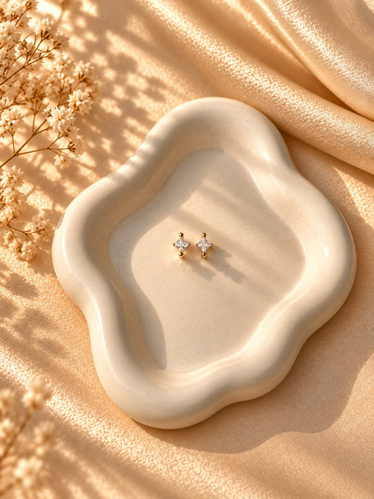 Square Crystal Hoops