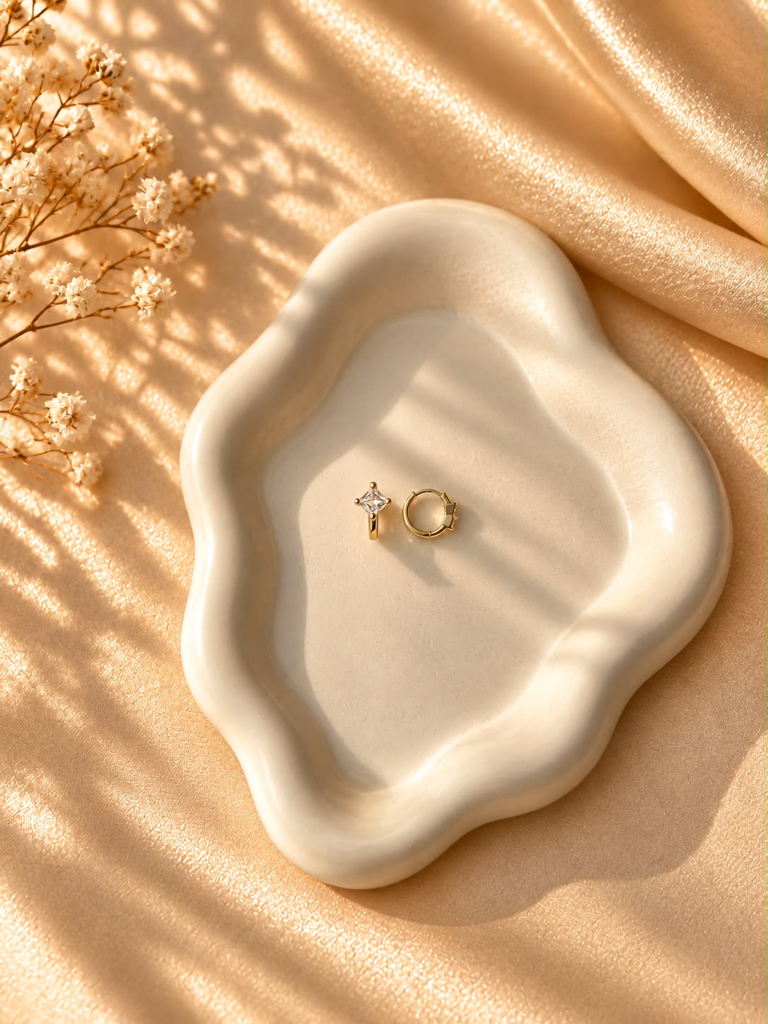 Square Crystal Hoops