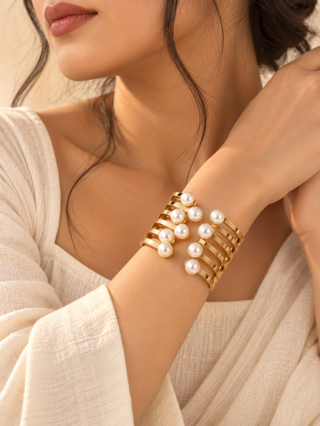 Pearl Luxe Cuff Bangle