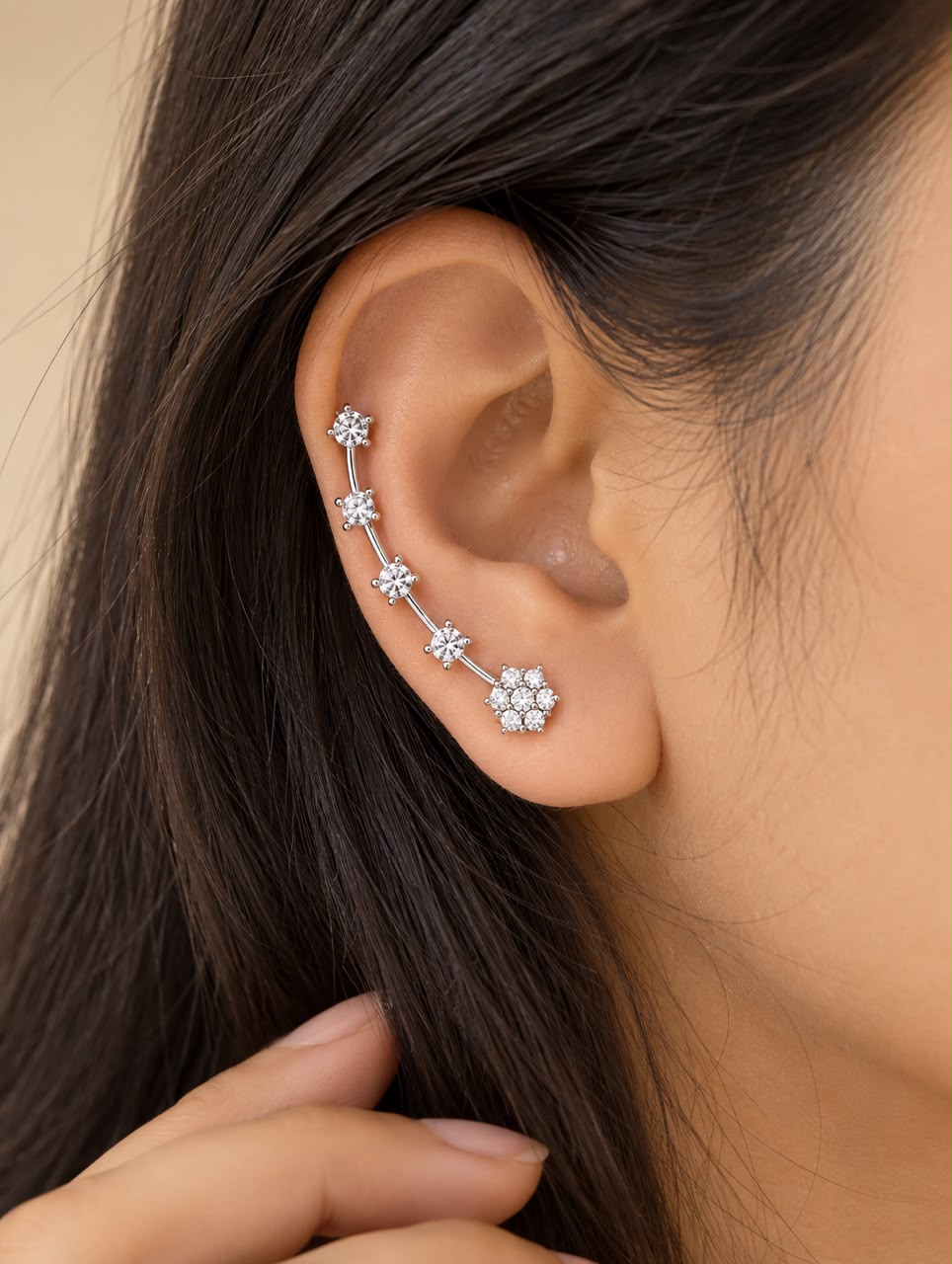 Crystal Cascade Ear Cuff(Pair)