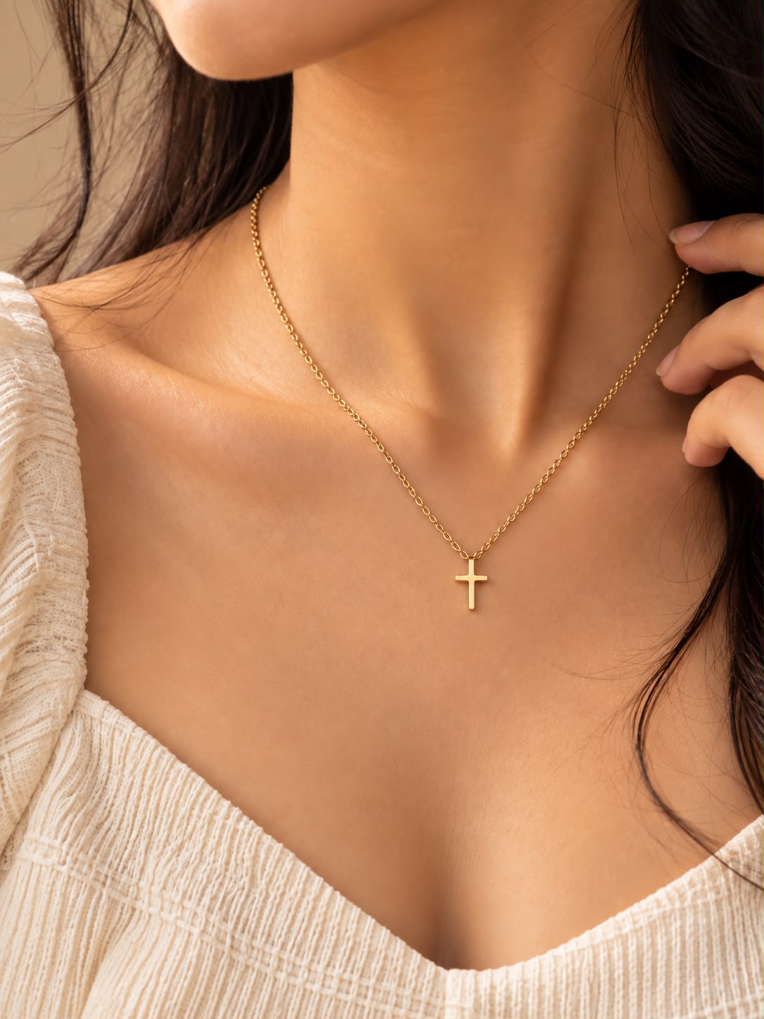 Tiny Cross necklace (Gold)